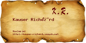 Kauser Richárd névjegykártya