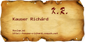 Kauser Richárd névjegykártya